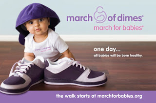 The Sentimental. Advertisement for March of Dimes. Photo of small child, wide-eyed wearing adult sized hat backwards, seated behind adult sized shoes. Use of soft colours including pink and purple.