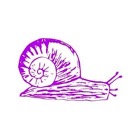 Sketch of a purple snail..